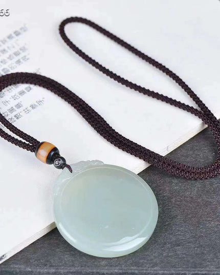 Sterling Silver Mosaic Jade Pendant Necklace