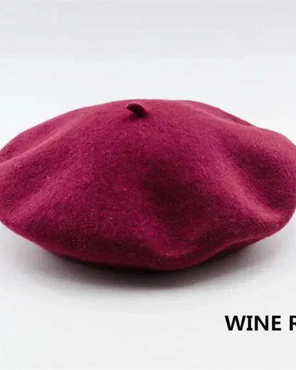 Chic French Wool Beret - Effortless Vintage Elegance for Women
