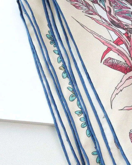 Garden Blossom Luxe Silk Square Scarf - Elegant Accessories for Women