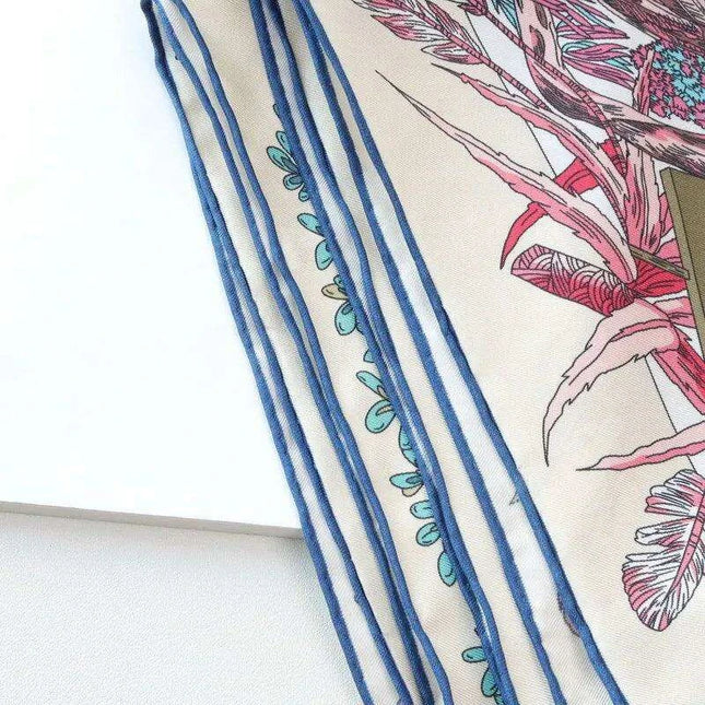 Garden Blossom Luxe Silk Square Scarf - Elegant Accessories for Women