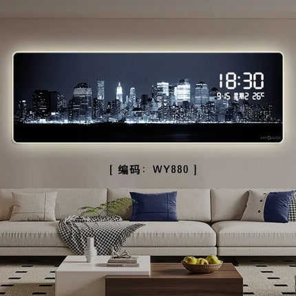 Xinfei Luxury LED Wall Clock - Modern Design, Big Size Mural Art