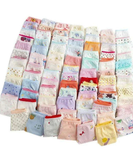 Adorable 12-Pack Cartoon Cotton Briefs for Little Girls - Comfy Underwear for Ages 1-12