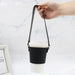Leather Coffee Cup Holder with Strap - Stylish Eco-Friendly Hot and Cold Beverage Carrier