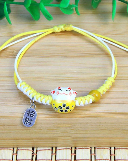 Charming Kawaii Cat Couple Love Bracelet – Adorable Braided Accessory from Japan