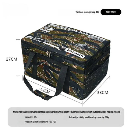 30-42L Tactical Camping Storage Bag Waterproof Insulated Folding Organizer