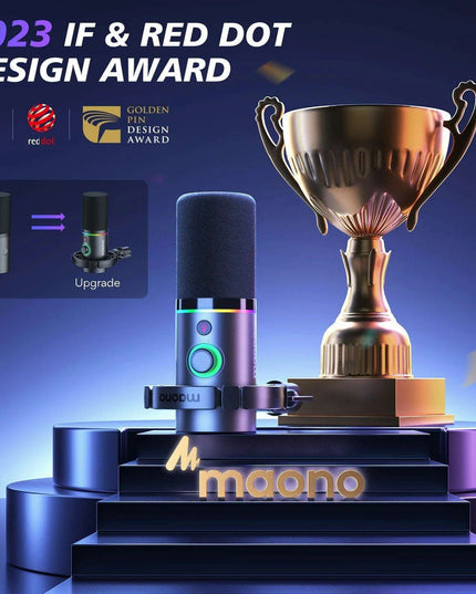 Ultimate Podcasting Microphone Bundle with Maonolink Software and Adjustable Gain Knob