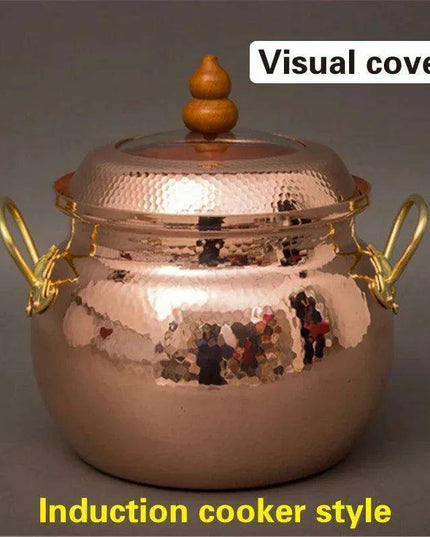 Handcrafted Copper Soup Pot with Induction Base - Essential for Culinary Excellence