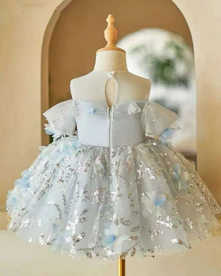 Charming Pink Princess Ball Gown for Girls - Ideal for Weddings, Birthdays, and Baptisms - A4134