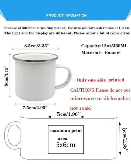 Customizable Enamel Camping Mugs for Memorable Outdoor Experiences - Personalized Coffee and Beer Cups
