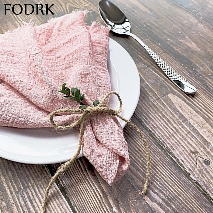 Sophisticated 10-Piece Linen-Cotton Blend Napkin Set