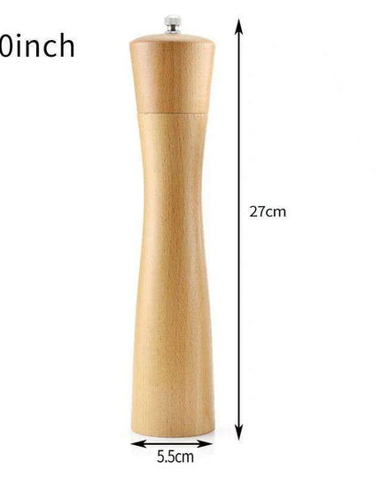 Elegant Solid Wood Adjustable Salt and Pepper Mill Set for Outdoor Dining