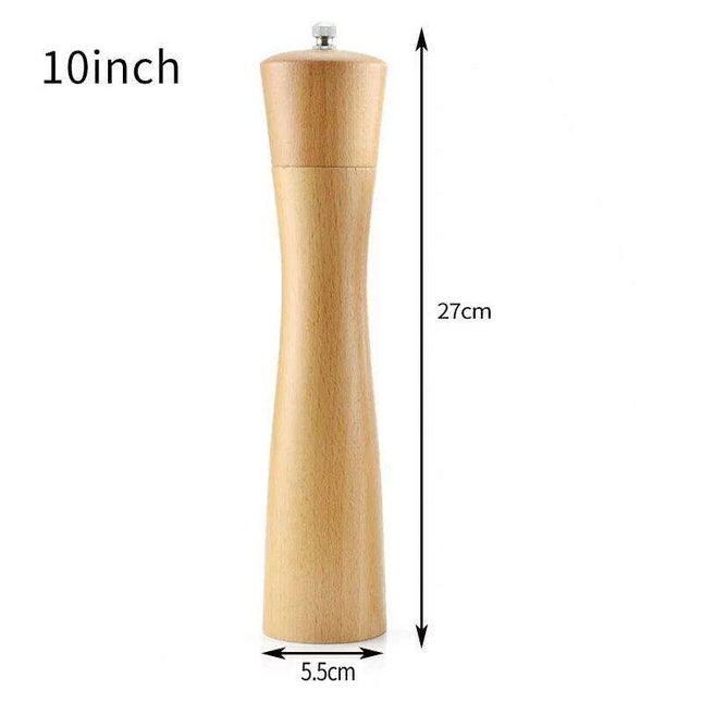 Elegant Solid Wood Adjustable Salt and Pepper Mill Set for Outdoor Dining