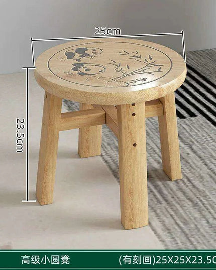 Rustic Kids' Round Wooden Bench - Stylish Multi-Use Stool for Home Decor