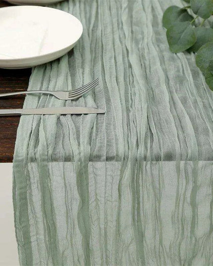 Charming Rustic Cotton Cheesecloth Table Runner Collection - Set of 10