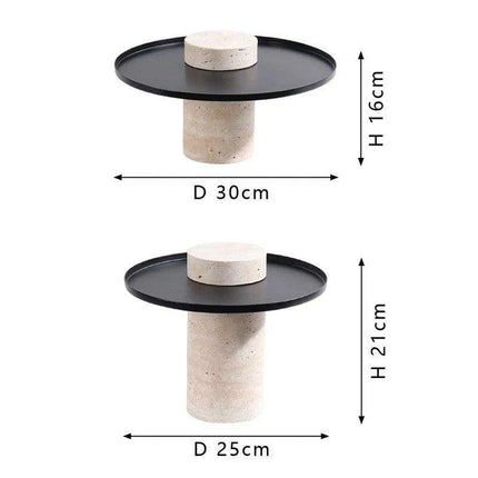 Elegant Travertine Tea Serving Tray Collection - Exquisite Stone Platter for Upscale Entertaining