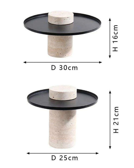 Elegant Travertine Tea Serving Tray Collection - Exquisite Stone Platter for Upscale Entertaining