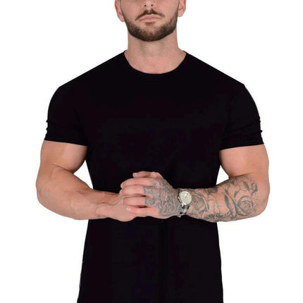 Men's High-Quality Cotton Short Sleeve Workout T-Shirt for Summer Fitness and Gym Activities