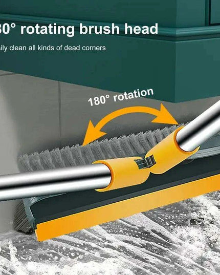 Versatile 3-in-1 V-Shaped Floor Scrub Brush with Adjustable Telescopic Handle for Superior Cleaning Performance