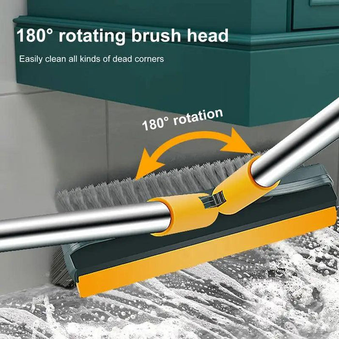 Versatile 3-in-1 V-Shaped Floor Scrub Brush with Adjustable Telescopic Handle for Superior Cleaning Performance