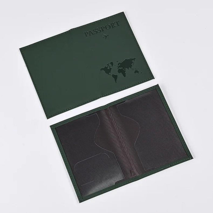 Chic Waterproof PU Leather Passport Holder Set with Card Slot - Perfect Travel Accessory