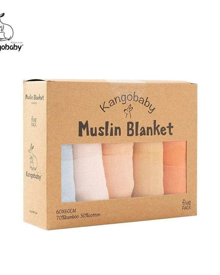 Kangobaby Luxurious 5-Piece Baby Blanket Set - Soft Bamboo Cotton Comfort for Your Baby