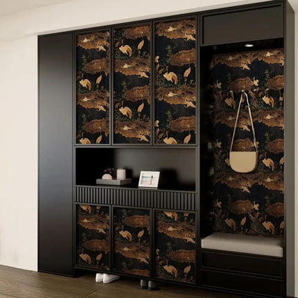 Vintage Dark Crane Peel and Stick Waterproof Wallpaper