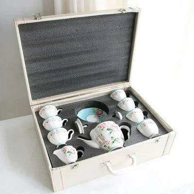 Elegant European Tea and Coffee Set with Premium Gift Box and Exquisite Pot
