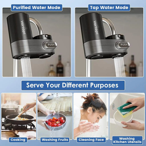 Puriflow Premium Faucet Water Filter System - Taste-Enhancing, Cost-Saving, Easy Installation - Multi-Functional Choice