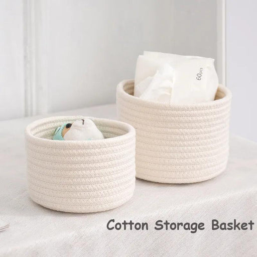 Handwoven Cotton Rope Storage Basket for Stylish Home Organization