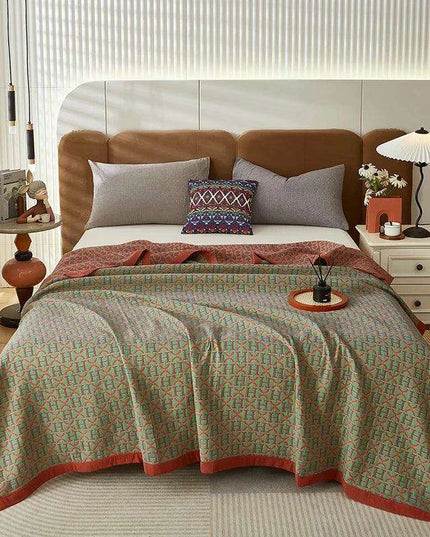 Dreamy Cotton Jacquard Blanket Set - Perfect All-Season Comfort and Style
