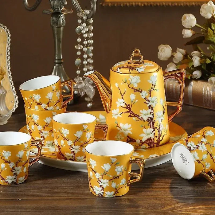 Elegant Bone China Tea and Coffee Gift Set in Exquisite Gift Box