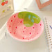 Hand-Painted Fruit Pattern Ceramic Ramen Dining Set with Artisan Spoon and Bowl