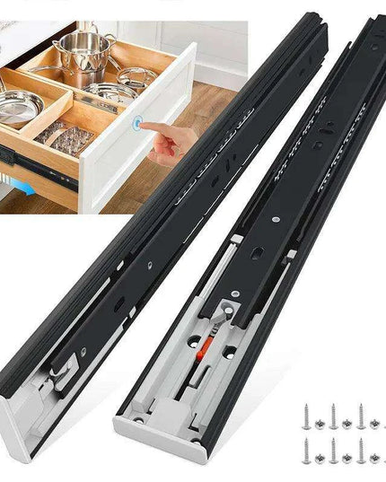 24" Premium Galvanized Steel Push-to-Open Drawer Slides - Heavy-Duty Pair for Cabinetry