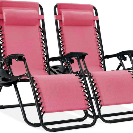 Luxury Zero Gravity Lounge Chairs Set with Accessories in Elegant Black