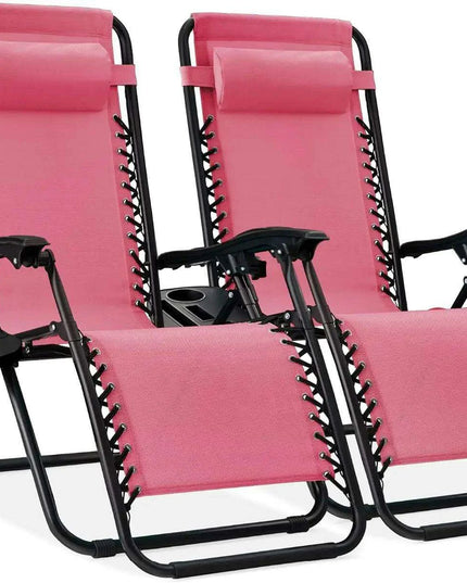 Luxury Zero Gravity Lounge Chairs Set with Accessories in Elegant Black