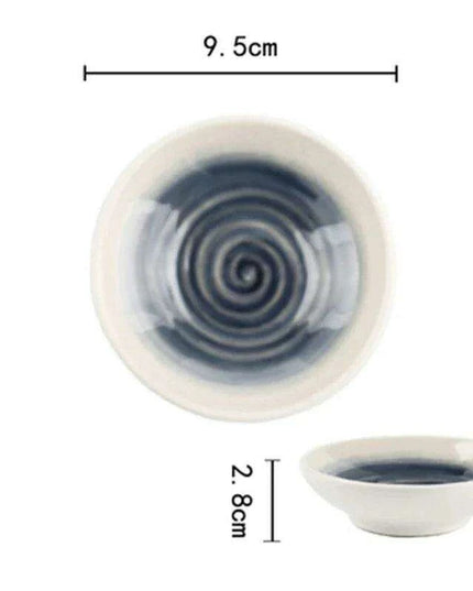 Chic Ceramic Soy Sauce Dipping Dish Set with Multi-Purpose Serving Tray