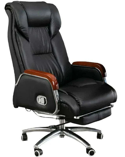 Luxurious Ergonomic Leather Executive Chair with Contemporary Aluminium Base