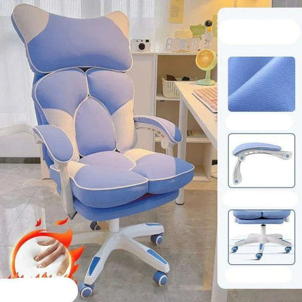 Nordic Luxe Gaming Chair with Genuine Leather and 360-Degree Swivel