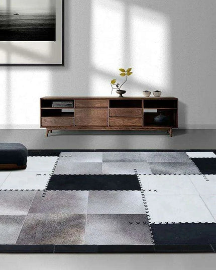 Elegant Genuine Cowhide Leather Carpet for Modern Living Spaces