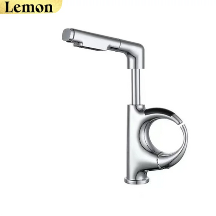 Pull-Out Basin Faucet with Digital Temperature Display & Adjustable Height