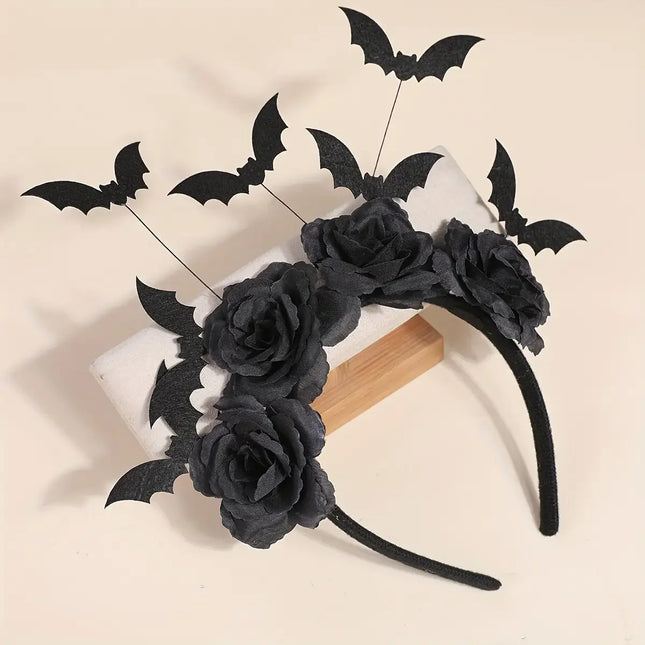 Jinxiu Halloween Headband - Cute Witch Hat & Gothic Bat Clip Accessory