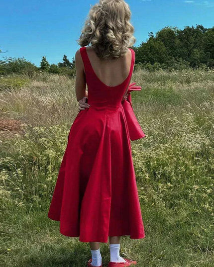 Sleeveless A-line Maxi Gown - Elegant Backless High Waist Dress