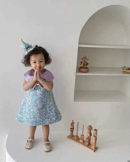 Elegant Girls' Birthday Dress with Big Bow - Boutique Party Gown for Kids A2518