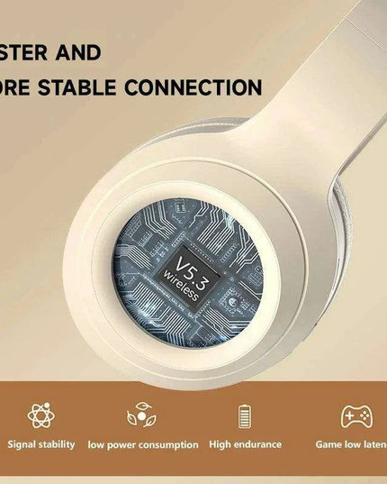 Foldable Noise-Canceling Wireless Headphones with Immersive Sound and Long Battery Life