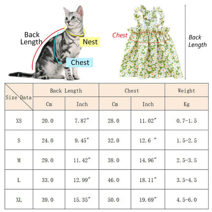 Sphynx Cat Floral Suspender Dress
