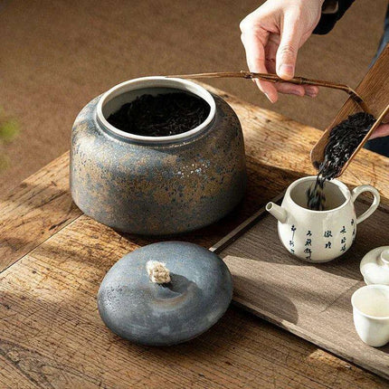 Elegant Vintage Gilt Ceramic Tea Pot - Artistic Storage Solution and Stylish Home Accent