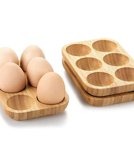Stylish Double Layer Wooden Egg Organizer for Chic Kitchen Decor