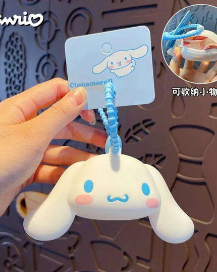 Kawaii Sanrio Character Silicone Coin Purse Trio - Charming Wallet with Cinnamoroll, Kuromi, and My Melody