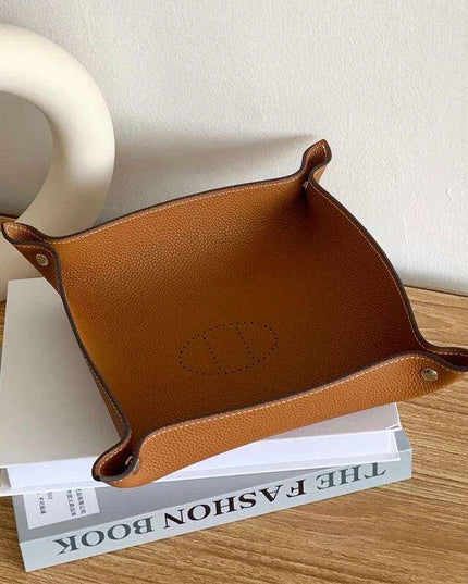 Elegant Leather Desk Tray Organizer for Keys, Jewelry, and Essentials - Stylish Storage Solution