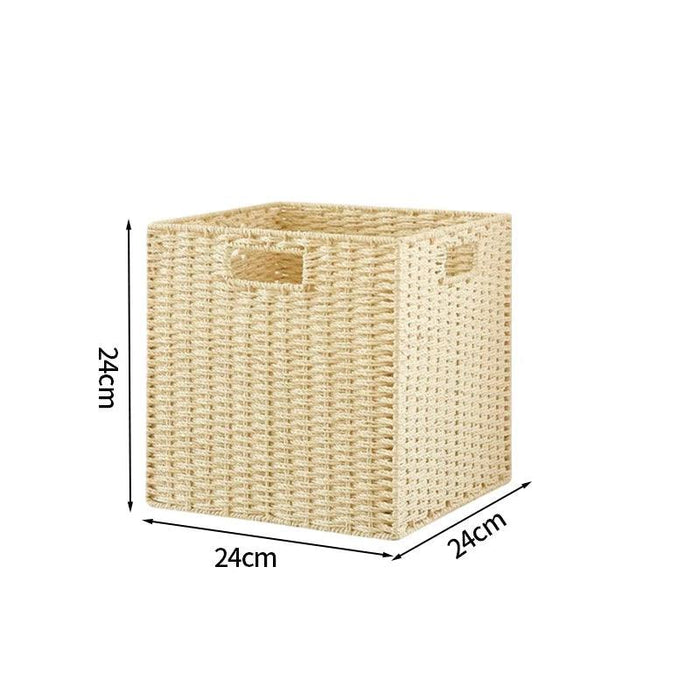 Stylish Woven Storage Basket – Versatile Organizer for Toys, Snacks, and Clothing with Convenient Handles